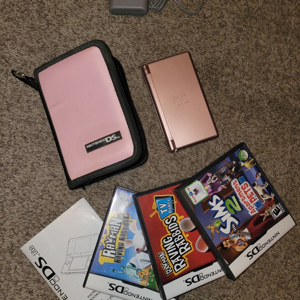 Nintendo DS Lite with Games and Case